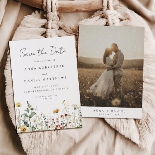 Summer Wildflower Field Photo Save The Date