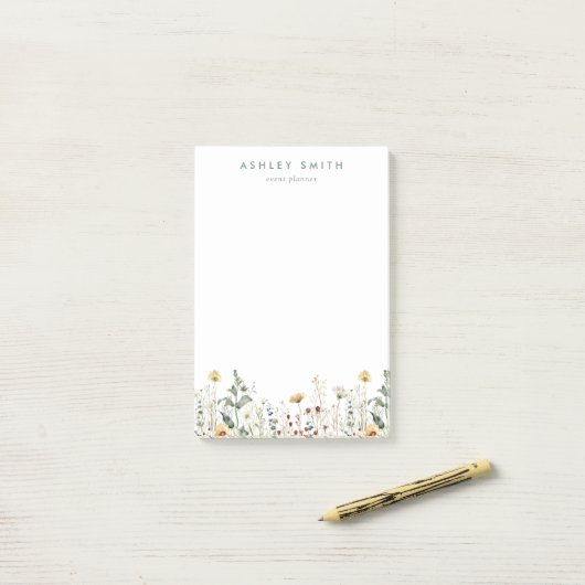Summer Wildflower Field Post-it® Notes (Op bureau)