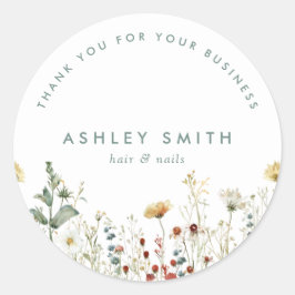 Summer Wildflower Field Ronde Sticker