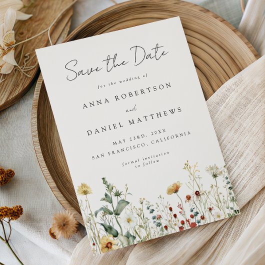 Summer Wildflower Field Save The Date