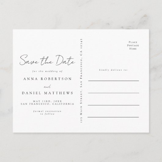 Summer Wildflower Field Save the Date Briefkaart (Achterkant)