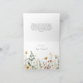 Summer Wildflower Field Wedding Bedankkaart (Binnen)