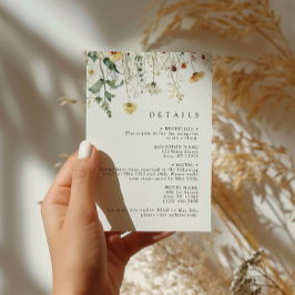 Summer Wildflower Field Wedding Enclosure Card Informatiekaartje