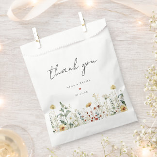 Summer Wildflower Field Wedding Favor Bag Bedankzakje