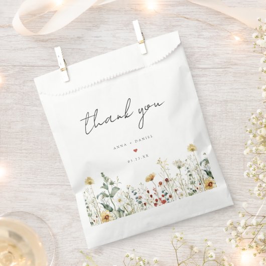 Summer Wildflower Field Wedding Favor Bag Bedankzakje (Geknipt)