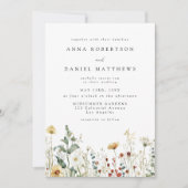 Summer Wildflower Field Wedding Invitation Kaart (Voorkant)