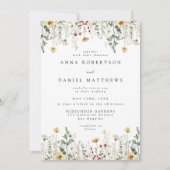 Summer Wildflower Field Wedding Invitation Kaart (Voorkant)