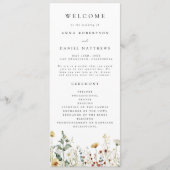 Summer Wildflower Field Wedding Programmakaart (Voorkant)