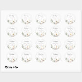 Summer Wildflower Field Wedding Ronde Sticker (Vel)