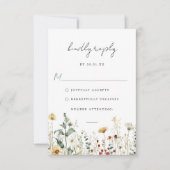 Summer Wildflower Field Wedding RSVP Card (Voorkant)