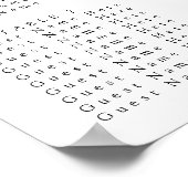 Summer Wildflower Field Wedding Seating Chart Poster (Hoek)