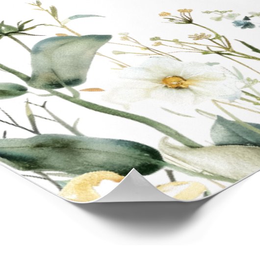 Summer Wildflower Field Wedding Seating Chart Poster (Hoek)