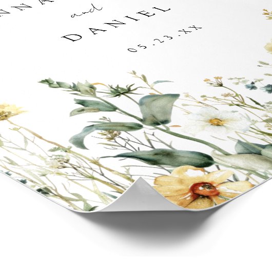 Summer Wildflower Field Wedding Welcome Poster (Hoek)