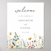 Summer Wildflower Field Wedding Welcome Poster (Voorkant)
