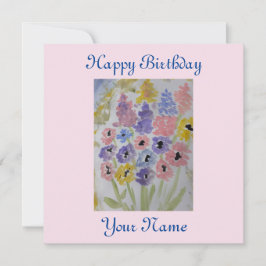 Summer Wildflower Flat Birthday Kaart