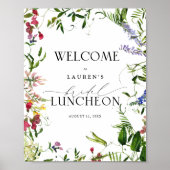 Summer Wildflower Floral Bridal Luncheon Welkom Poster (Voorkant)
