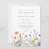 Summer Wildflower Garden All-in-One Wedding Kaart (Voorkant)