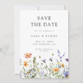 Summer Wildflower Garden Photo Save The Date (Voorkant)