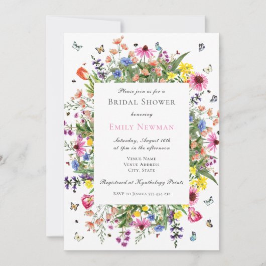 Summer Wildflower Garden Vrijgezellenfeest Kaart (Voorkant)