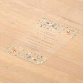 Summer Wildflower Garden Wedding Acryl Uitnodigingen (Laagn)