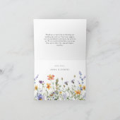 Summer Wildflower Garden Wedding Bedankkaart (Binnen)