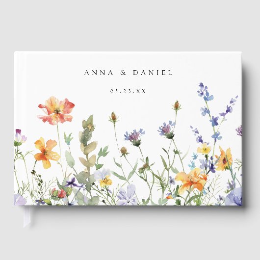 Summer Wildflower Garden Wedding Gastenboek (Voorkant)