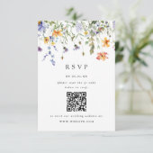 Summer Wildflower Garden Wedding RSVP Card (Staand voorkant)