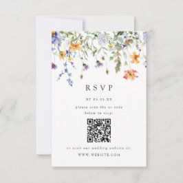 Summer Wildflower Garden Wedding RSVP Card Kaartje