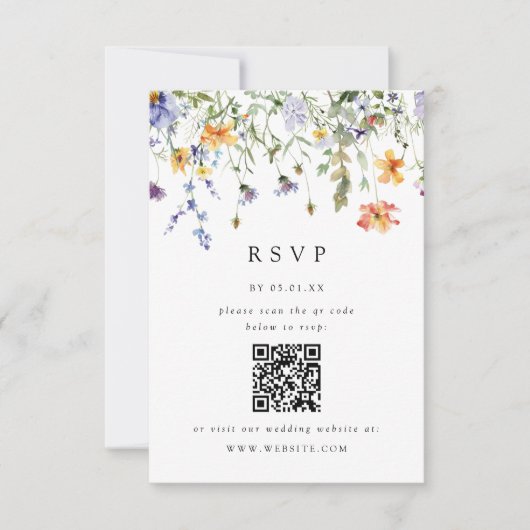 Summer Wildflower Garden Wedding RSVP Card Kaartje (Voorkant)
