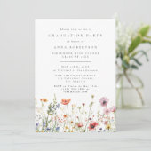 Summer Wildflower Graduation Party Kaart (Staand voorkant)