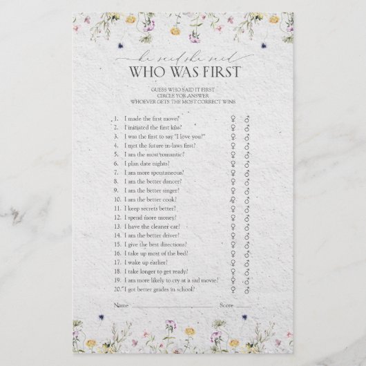 Summer Wildflower Hij zei dat ze douche spel zei (Voorkant)