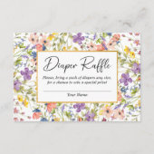 Summer Wildflower Meadow Baby shower Luier Raffle Informatiekaartje (Voorkant)
