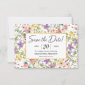 Summer Wildflower Meadow Baby shower Save The Date (Voorkant)