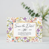 Summer Wildflower Meadow Baby shower Save The Date (Staand voorkant)