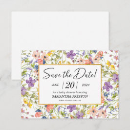 Summer Wildflower Meadow Baby shower Save The Date