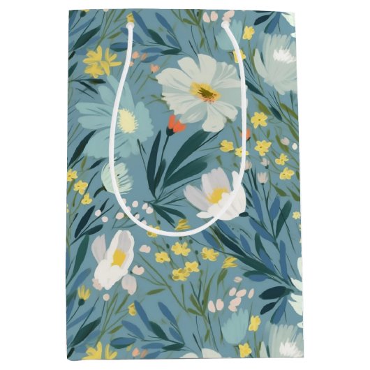 Summer Wildflower Meadow Design Medium Cadeauzakje (Voorkant)