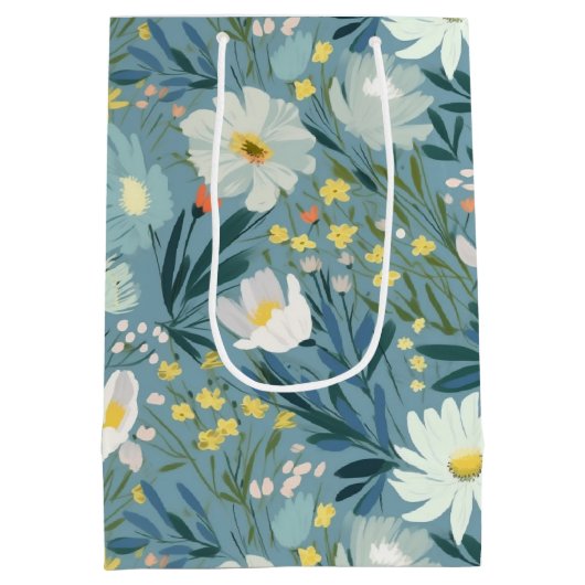 Summer Wildflower Meadow Design Medium Cadeauzakje (Achterkant)