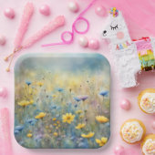 Summer Wildflower Meadow Papieren Bordje (Feest)