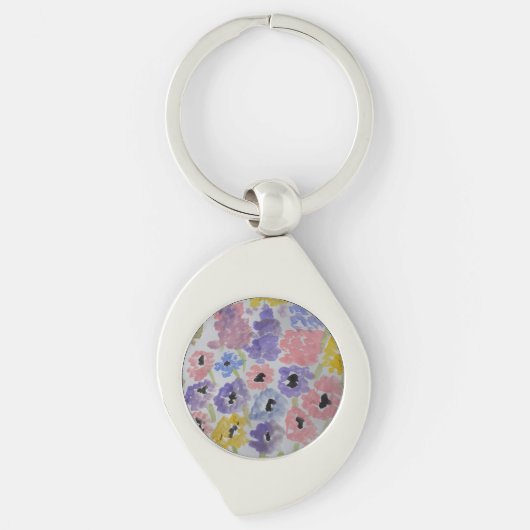 Summer Wildflower Metal Key Ring Sleutelhanger (Voorkant)
