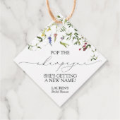 Summer Wildflower Mini Champagne Bottle Bedankjes Labels (Achterkant)