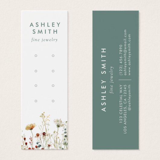 Summer Wildflower Multiple Earring Display Kaart (Voorkant /achterkant)