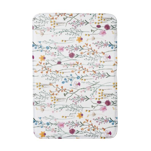 Summer Wildflower Pattern Badmat (Voorkant Verticaal)