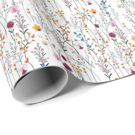 Summer Wildflower Pattern Cadeaupapier (Rol Hoek)