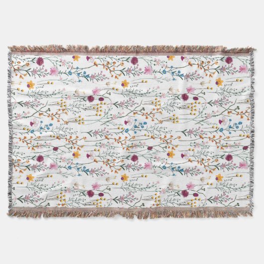 Summer Wildflower Pattern Deken (Voorkant)