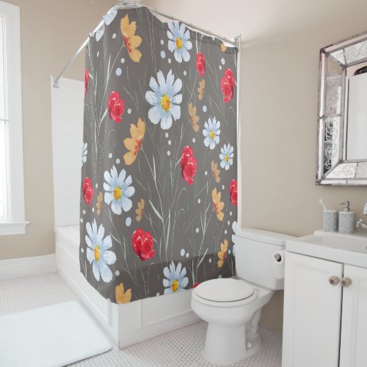 Summer Wildflower Pattern Douchegordijn (In situ)