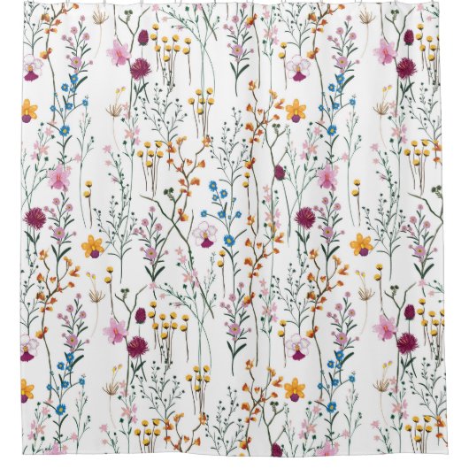 Summer Wildflower Pattern Douchegordijn (Voorkant)