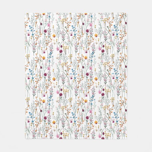Summer Wildflower Pattern Fleece Deken (Voorkant)