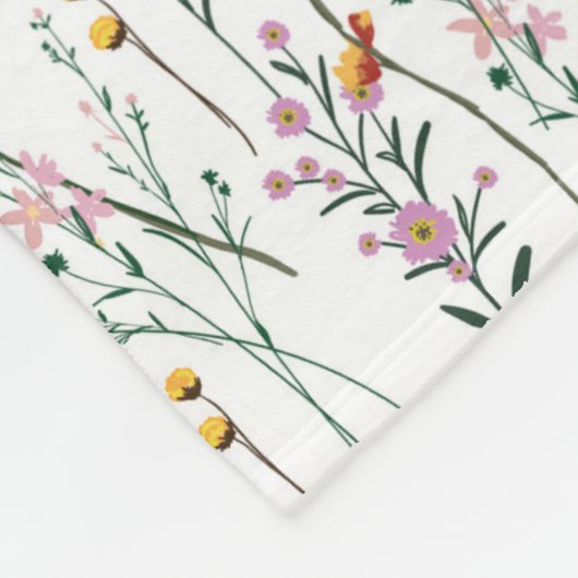 Summer Wildflower Pattern Fleece Deken (Hoek)