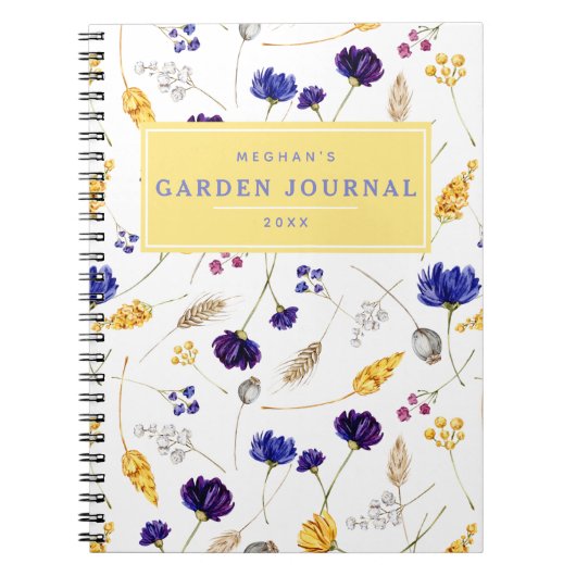 Summer Wildflower Pattern Gardening Journal Notitieboek (Voorkant)