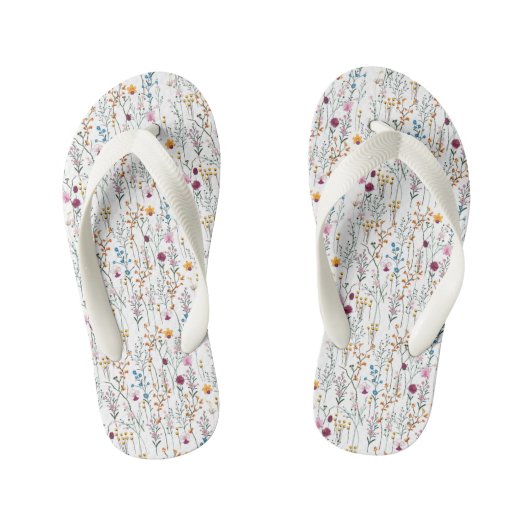 Summer Wildflower Pattern Kinder Teenslippers (Voetbed)